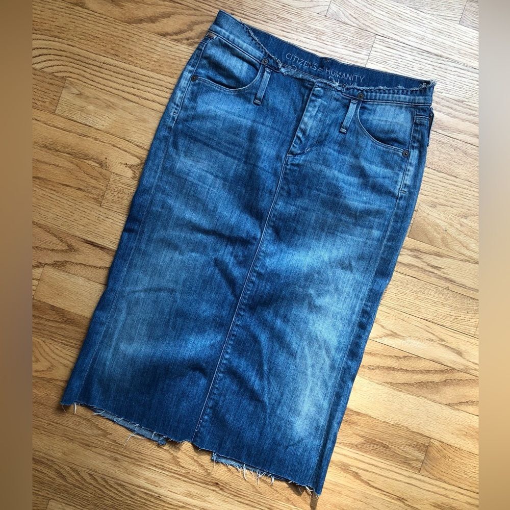Citizens of Humanity Cut Off Denim Jean Skirt 24